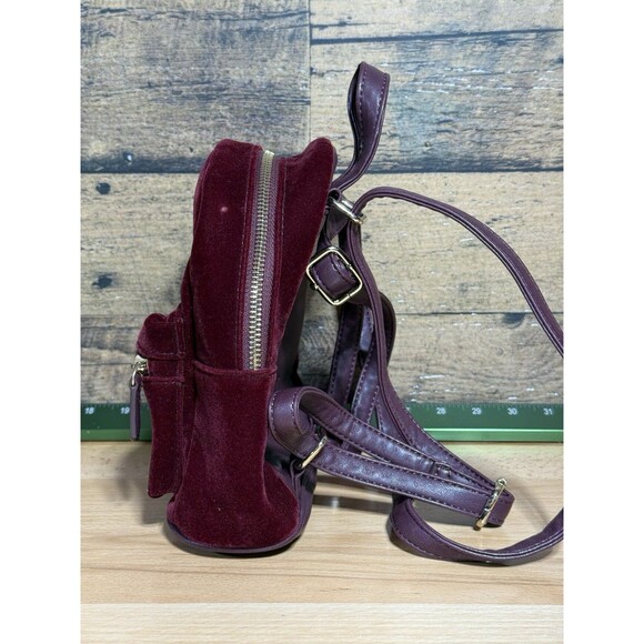 New-RARE Guess Mini Backpack Red Velvet And Gold Color Women Ships Fast!!! - Picture 9 of 16